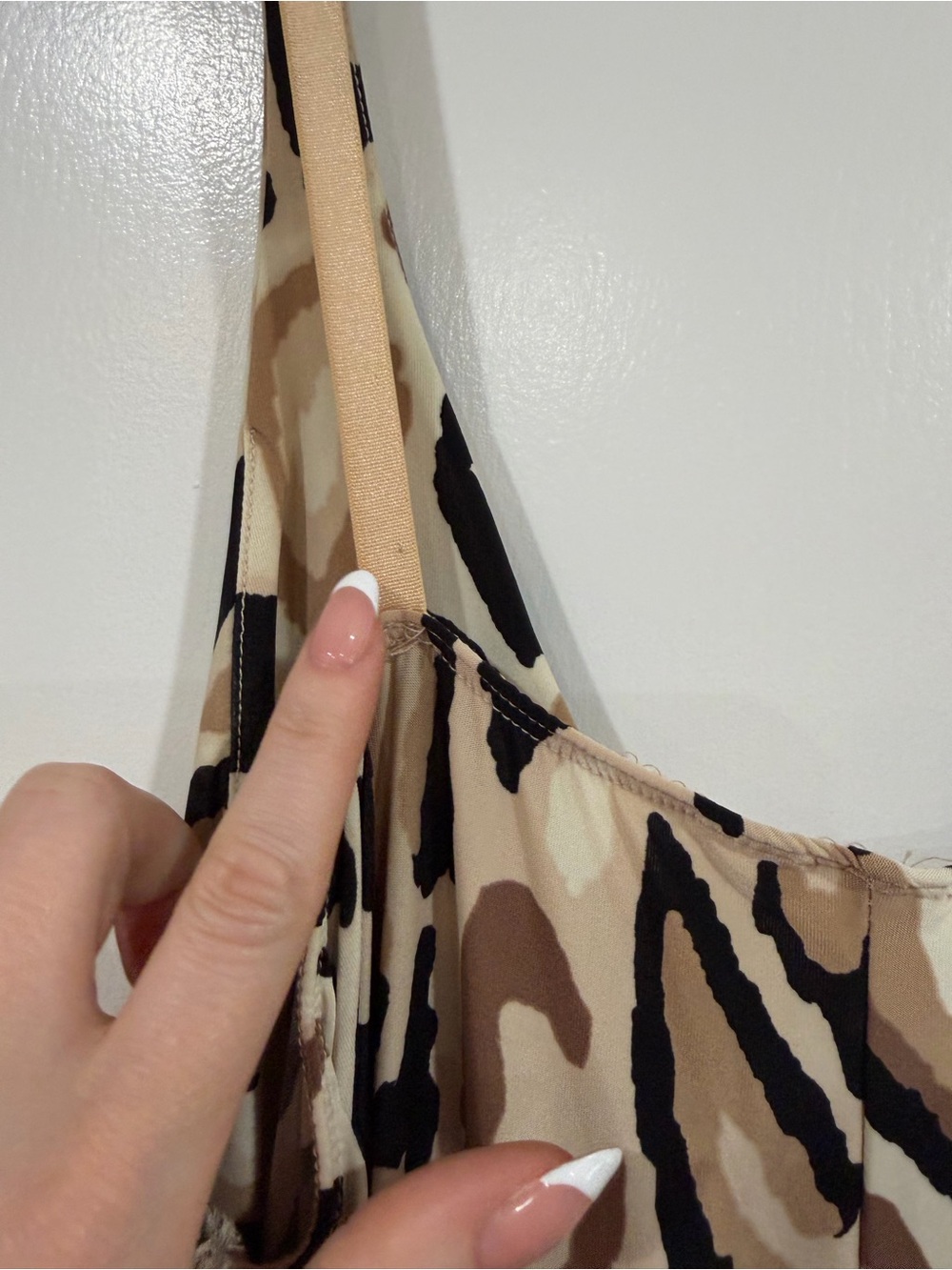 Ambrielle Leopard-Print Slip Dress in Beige, Brown & Black - Picture 9 of 9